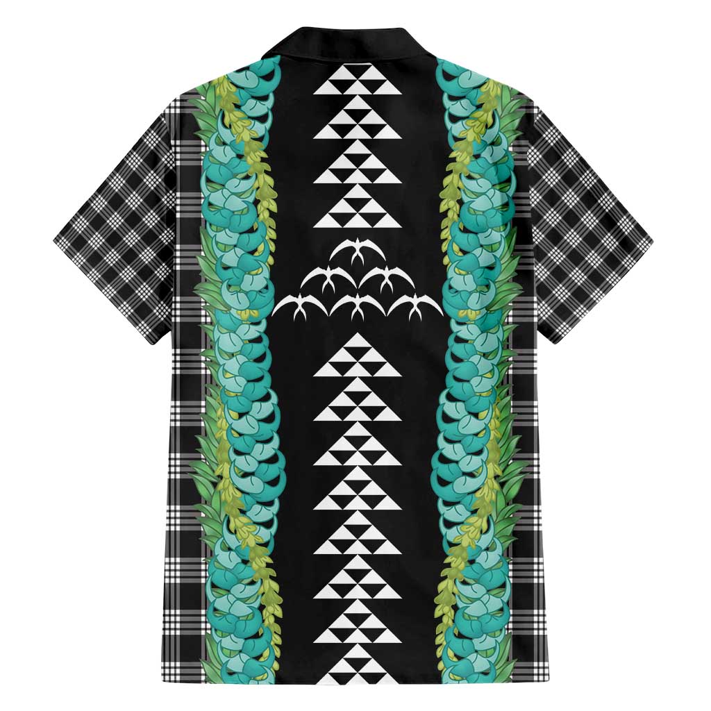 Black Palaka Hawaii Iwa Bird Hawaiian Shirt Hawaiian Kakau Jade Vine Lei - Polynesian Pride
