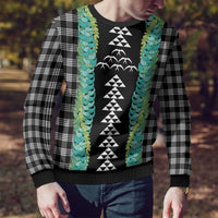 Black Palaka Hawaii Iwa Bird Ugly Christmas Sweater Hawaiian Kakau Jade Vine Lei - Polynesian Pride