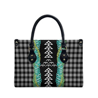 Black Palaka Hawaii Iwa Bird Leather Bag Hawaiian Kakau Jade Vine Lei - Polynesian Pride