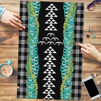 Black Palaka Hawaii Iwa Bird Puzzle Hawaiian Kakau Jade Vine Lei - Polynesian Pride