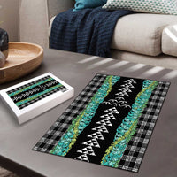 Black Palaka Hawaii Iwa Bird Puzzle Hawaiian Kakau Jade Vine Lei - Polynesian Pride