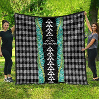 Black Palaka Hawaii Iwa Bird Quilt Hawaiian Kakau Jade Vine Lei - Polynesian Pride