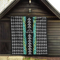 Black Palaka Hawaii Iwa Bird Quilt Hawaiian Kakau Jade Vine Lei - Polynesian Pride