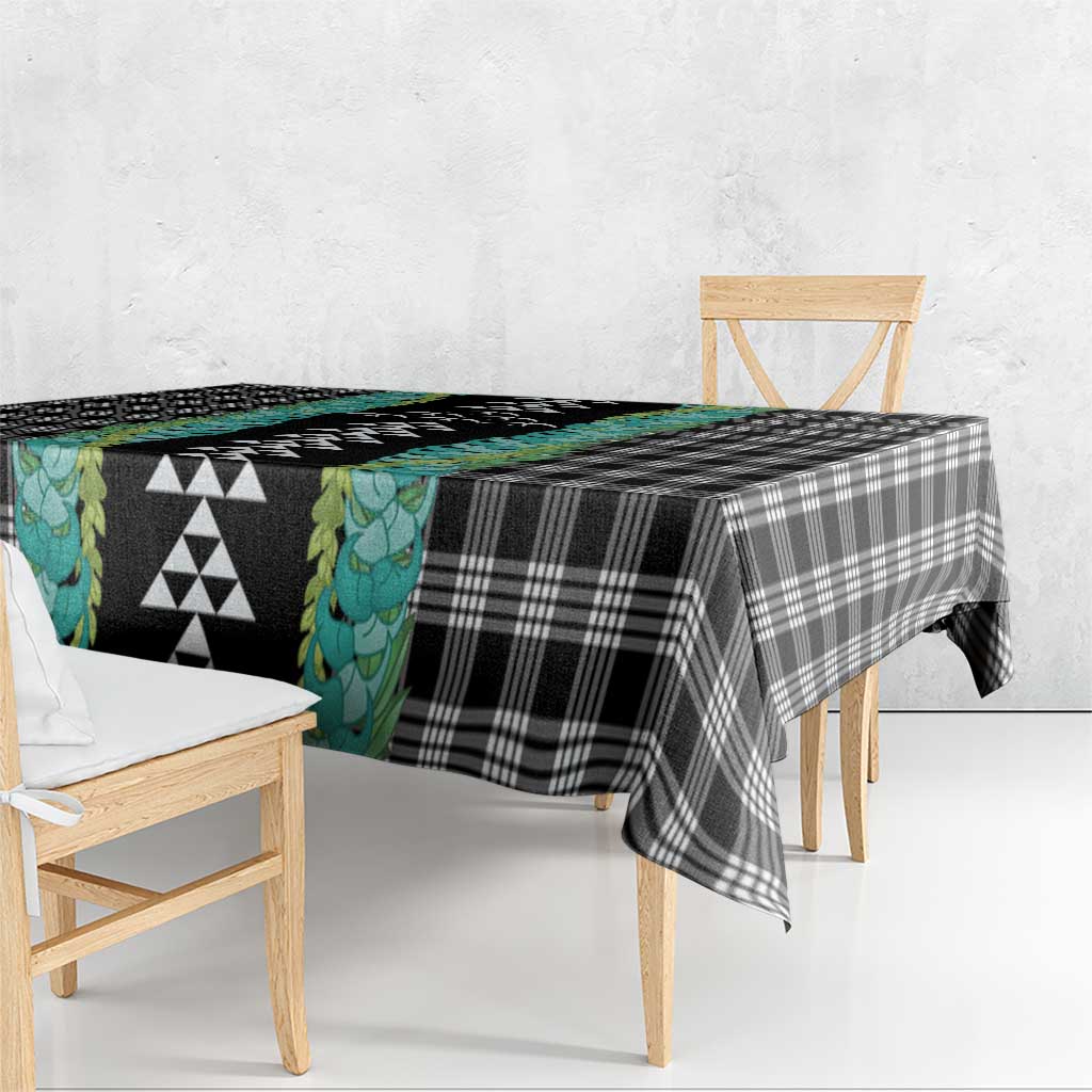 Black Palaka Hawaii Iwa Bird Tablecloth Hawaiian Kakau Jade Vine Lei - Polynesian Pride