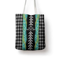 Black Palaka Hawaii Iwa Bird Tote Bag Hawaiian Kakau Jade Vine Lei - Polynesian Pride