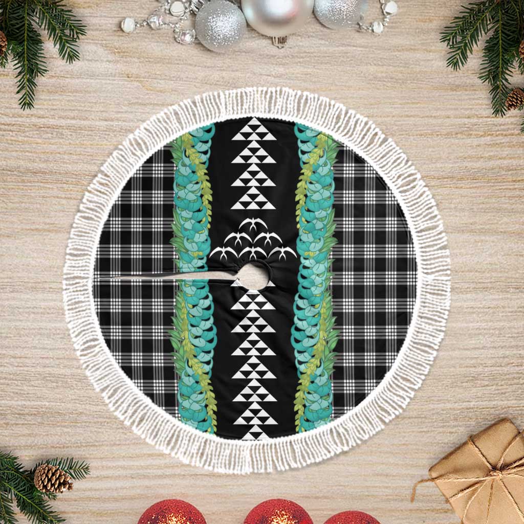 Black Palaka Hawaii Iwa Bird Tree Skirt Hawaiian Kakau Jade Vine Lei - Polynesian Pride