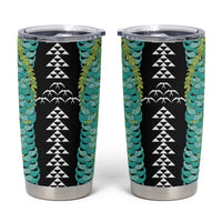 Black Palaka Hawaii Iwa Bird Tumbler Cup Hawaiian Kakau Jade Vine Lei - Polynesian Pride