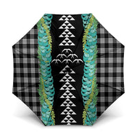 Black Palaka Hawaii Iwa Bird Umbrella Hawaiian Kakau Jade Vine Lei - Polynesian Pride
