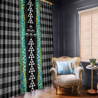 Black Palaka Hawaii Iwa Bird Window Curtain Hawaiian Kakau Jade Vine Lei - Polynesian Pride