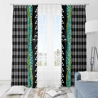 Black Palaka Hawaii Iwa Bird Window Curtain Hawaiian Kakau Jade Vine Lei - Polynesian Pride