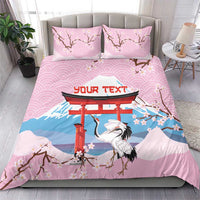 Japanese Torii Gate Cranes Personalised Bedding Set Fuji Mount Sakura Seigaiha Pattern LT14 - Polynesian Pride