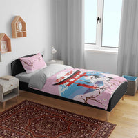 Japanese Torii Gate Cranes Personalised Bedding Set Fuji Mount Sakura Seigaiha Pattern LT14 - Polynesian Pride