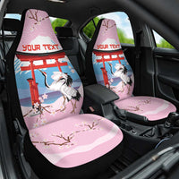 Japanese Torii Gate Cranes Personalised Car Seat Cover Fuji Mount Sakura Seigaiha Pattern LT14 One Size Pink - Polynesian Pride