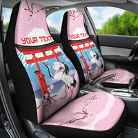 Japanese Torii Gate Cranes Personalised Car Seat Cover Fuji Mount Sakura Seigaiha Pattern LT14 - Polynesian Pride