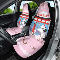 Japanese Torii Gate Cranes Personalised Car Seat Cover Fuji Mount Sakura Seigaiha Pattern LT14 - Polynesian Pride