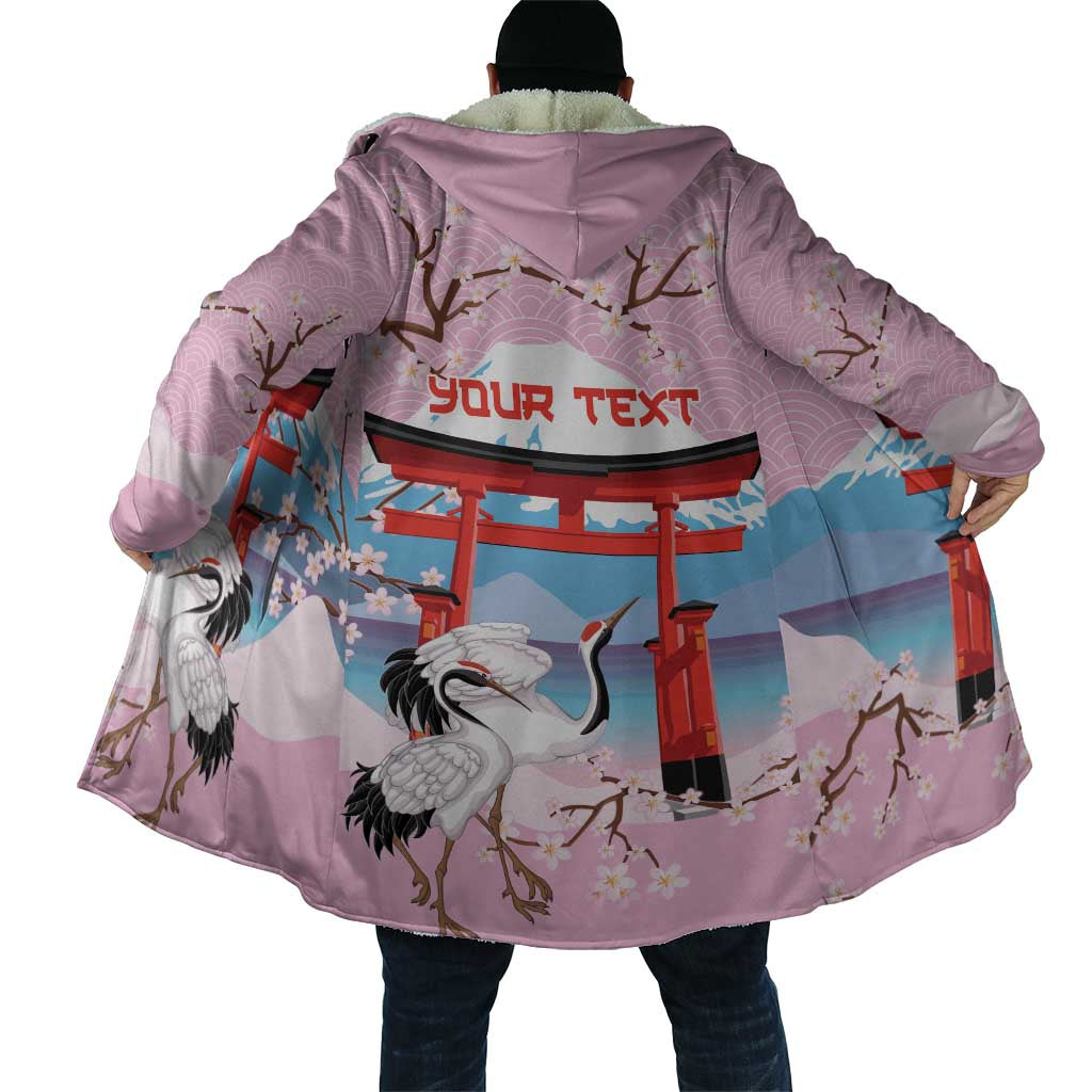 Japanese Torii Gate Cranes Personalised Cloak Fuji Mount Sakura Seigaiha Pattern