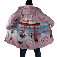 Japanese Torii Gate Cranes Personalised Cloak Fuji Mount Sakura Seigaiha Pattern