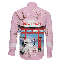 Japanese Torii Gate Cranes Personalised Family Matching Mermaid Dress and Hawaiian Shirt Fuji Mount Sakura Seigaiha Pattern LT14 - Polynesian Pride