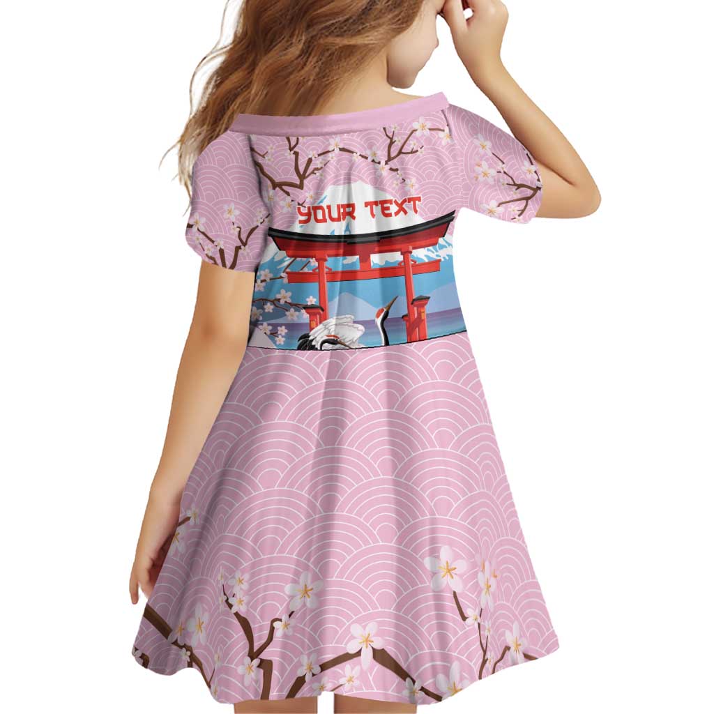 Japanese Torii Gate Cranes Personalised Family Matching Off Shoulder Maxi Dress and Hawaiian Shirt Fuji Mount Sakura Seigaiha Pattern LT14 - Polynesian Pride