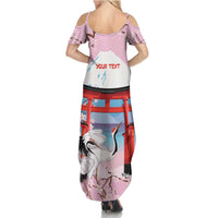 Japanese Torii Gate Cranes Personalised Family Matching Summer Maxi Dress and Hawaiian Shirt Fuji Mount Sakura Seigaiha Pattern LT14 - Polynesian Pride