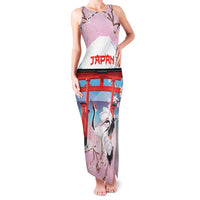 Japanese Torii Gate Cranes Personalised Family Matching Tank Maxi Dress and Hawaiian Shirt Fuji Mount Sakura Seigaiha Pattern LT14 Mom's Dress Pink - Polynesian Pride