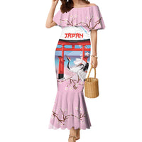 Japanese Torii Gate Cranes Personalised Mermaid Dress Fuji Mount Sakura Seigaiha Pattern
