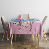 Japanese Torii Gate Cranes Personalised Tablecloth Fuji Mount Sakura Seigaiha Pattern LT14 - Polynesian Pride