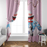 Japanese Torii Gate Cranes Personalised Window Curtain Fuji Mount Sakura Seigaiha Pattern LT14 - Polynesian Pride