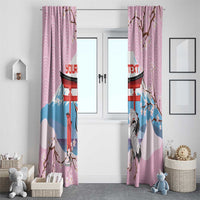 Japanese Torii Gate Cranes Personalised Window Curtain Fuji Mount Sakura Seigaiha Pattern LT14 - Polynesian Pride