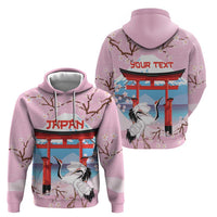 Japanese Torii Gate Cranes Personalised Zip Hoodie Fuji Mount Sakura Seigaiha Pattern LT14 - Polynesian Pride