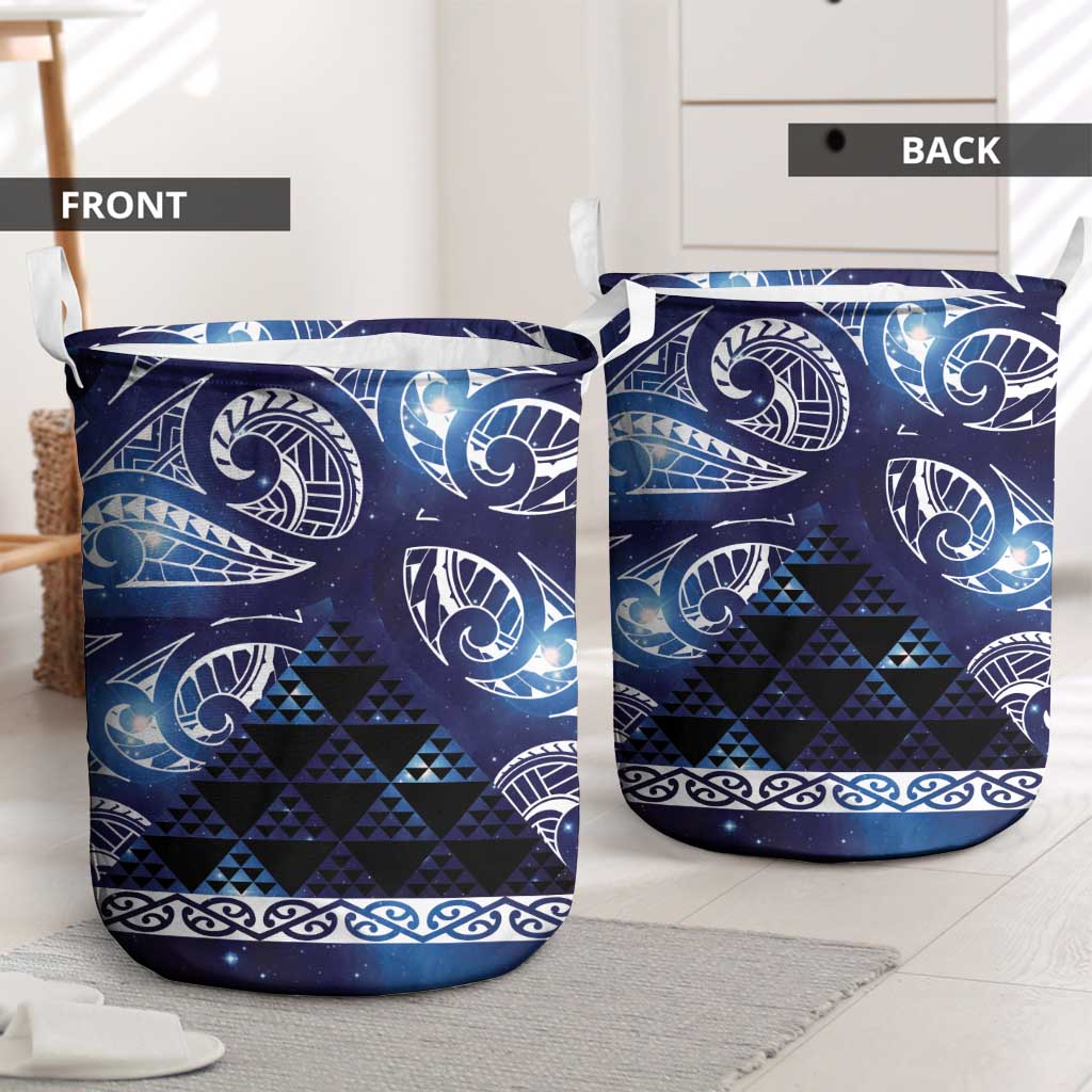 Matariki New Zealand Laundry Basket NZ Niho Taniwha Maori New Year Blue Galaxy