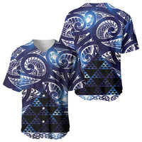 Matariki New Zealand Baseball Jersey NZ Niho Taniwha Maori New Year Blue Galaxy