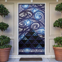 Matariki New Zealand Door Cover NZ Niho Taniwha Maori New Year Blue Galaxy LT14 Blue - Polynesian Pride