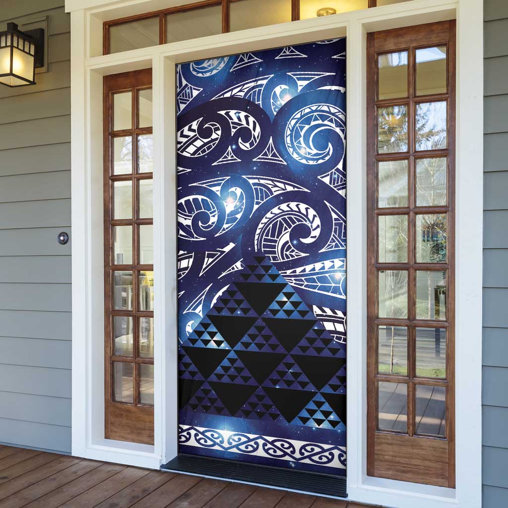 Matariki New Zealand Door Cover NZ Niho Taniwha Maori New Year Blue Galaxy LT14 - Polynesian Pride