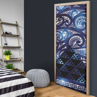 Matariki New Zealand Door Cover NZ Niho Taniwha Maori New Year Blue Galaxy LT14 - Polynesian Pride
