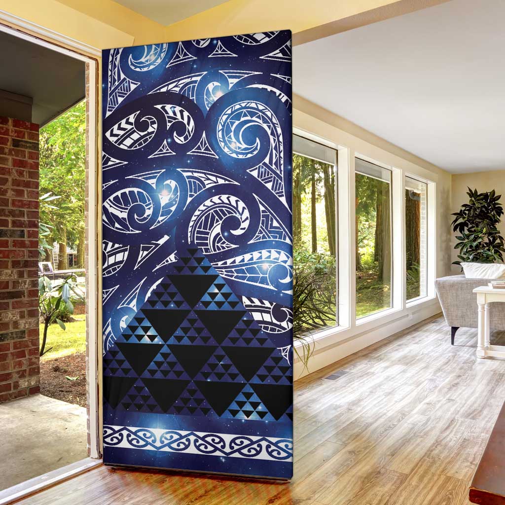Matariki New Zealand Door Cover NZ Niho Taniwha Maori New Year Blue Galaxy LT14 - Polynesian Pride