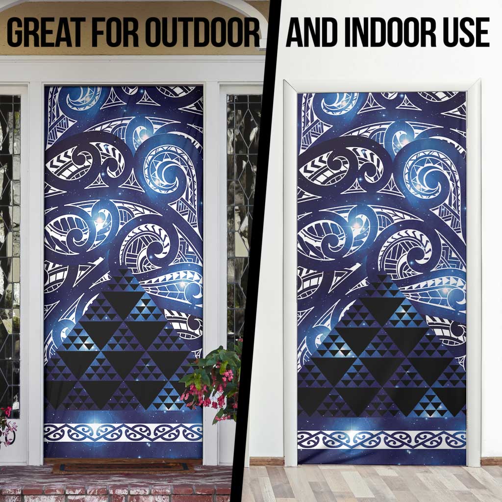 Matariki New Zealand Door Cover NZ Niho Taniwha Maori New Year Blue Galaxy LT14 - Polynesian Pride