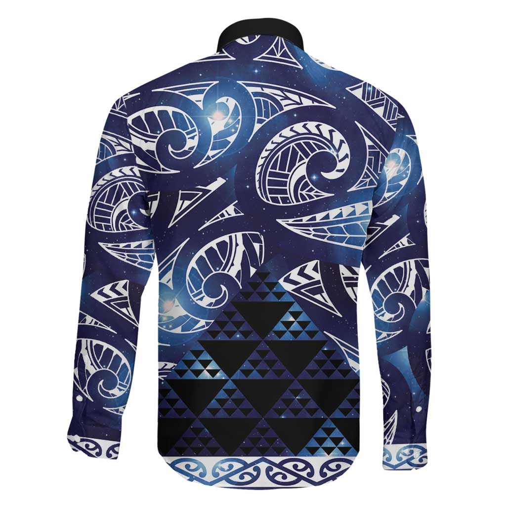 Matariki New Zealand Family Matching Short Sleeve Bodycon Dress and Hawaiian Shirt NZ Niho Taniwha Maori New Year Blue Galaxy LT14 - Polynesian Pride