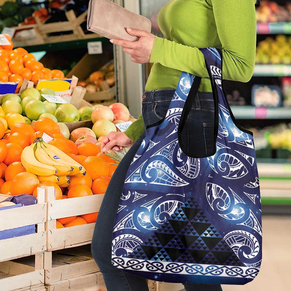 Matariki New Zealand Grocery Bag NZ Niho Taniwha Maori New Year Blue Galaxy
