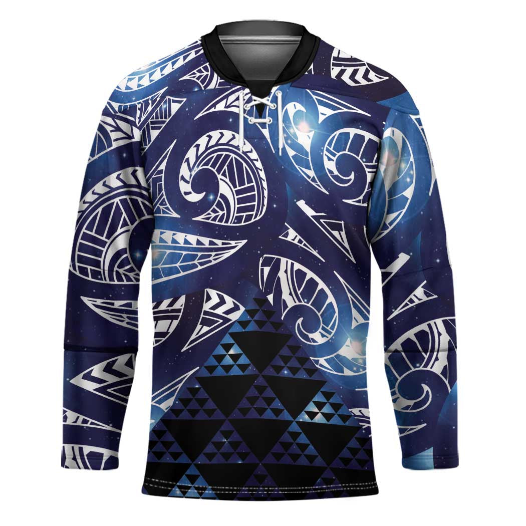 Matariki New Zealand Hockey Jersey NZ Niho Taniwha Maori New Year Blue Galaxy LT14 Unisex Blue - Polynesian Pride