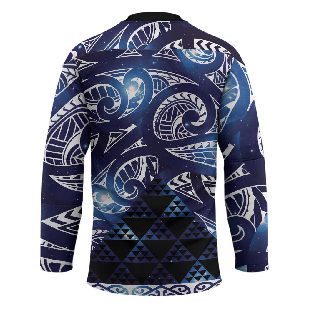 Matariki New Zealand Hockey Jersey NZ Niho Taniwha Maori New Year Blue Galaxy LT14 - Polynesian Pride