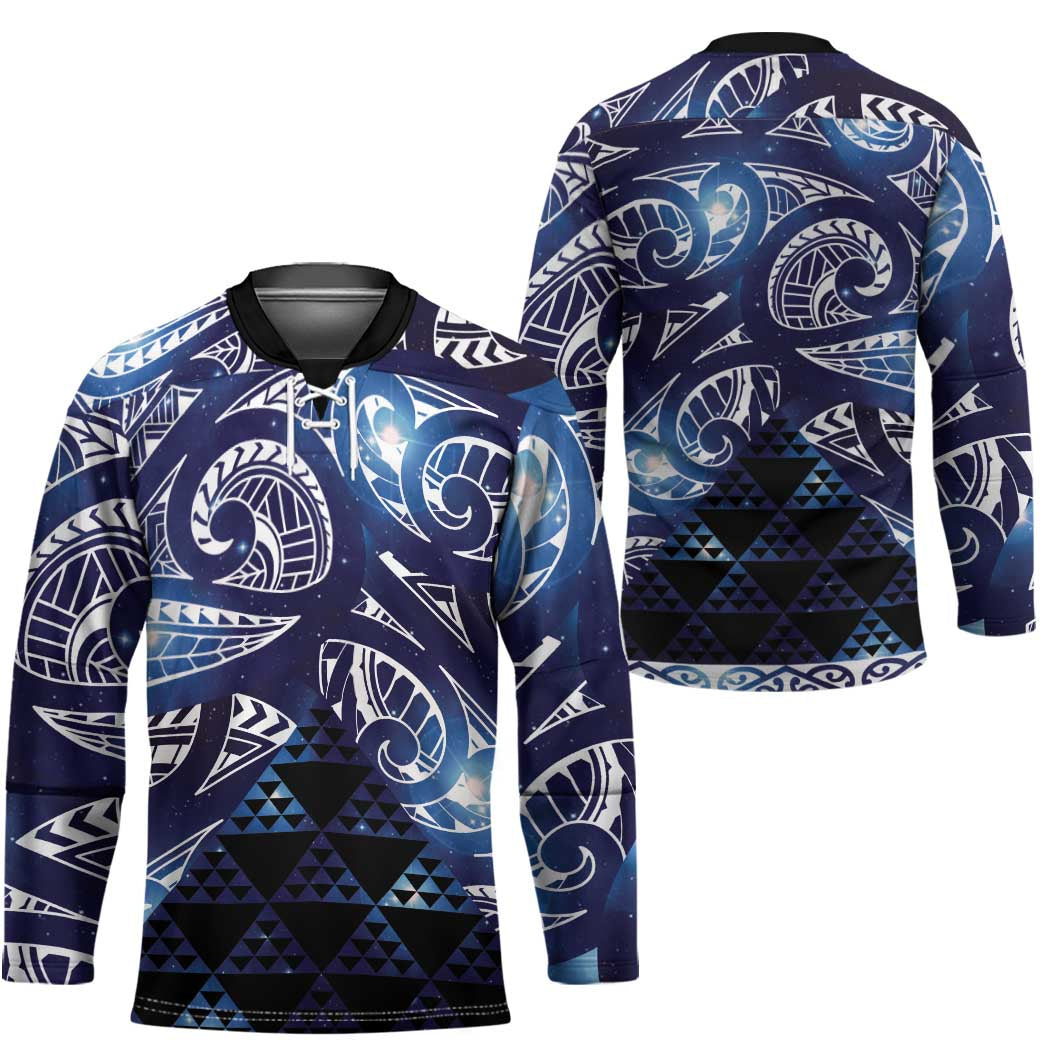 Matariki New Zealand Hockey Jersey NZ Niho Taniwha Maori New Year Blue Galaxy LT14 - Polynesian Pride