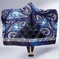 Matariki New Zealand Hooded Blanket NZ Niho Taniwha Maori New Year Blue Galaxy