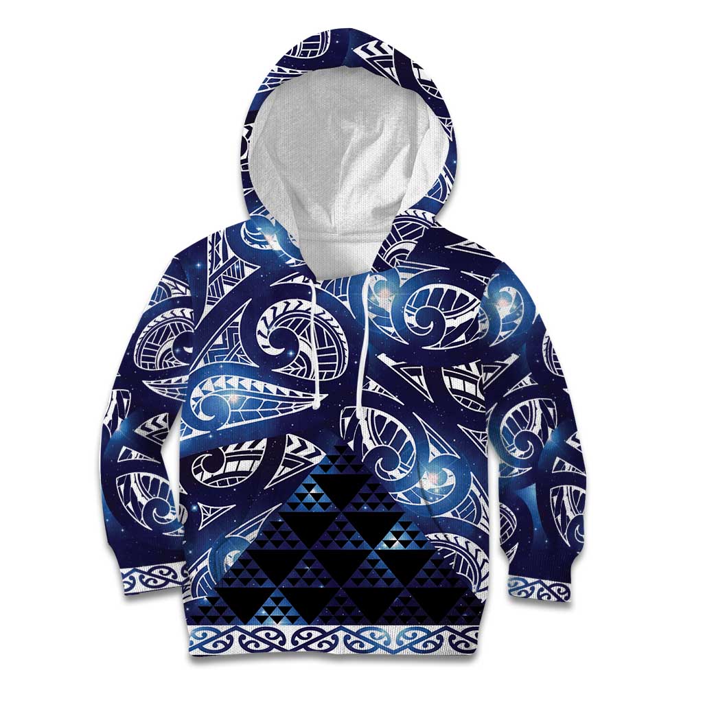 Matariki New Zealand Kid Hoodie NZ Niho Taniwha Maori New Year Blue Galaxy LT14 Hoodie Blue - Polynesian Pride