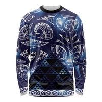 Matariki New Zealand Long Sleeve Shirt NZ Niho Taniwha Maori New Year Blue Galaxy LT14 Unisex Blue - Polynesian Pride