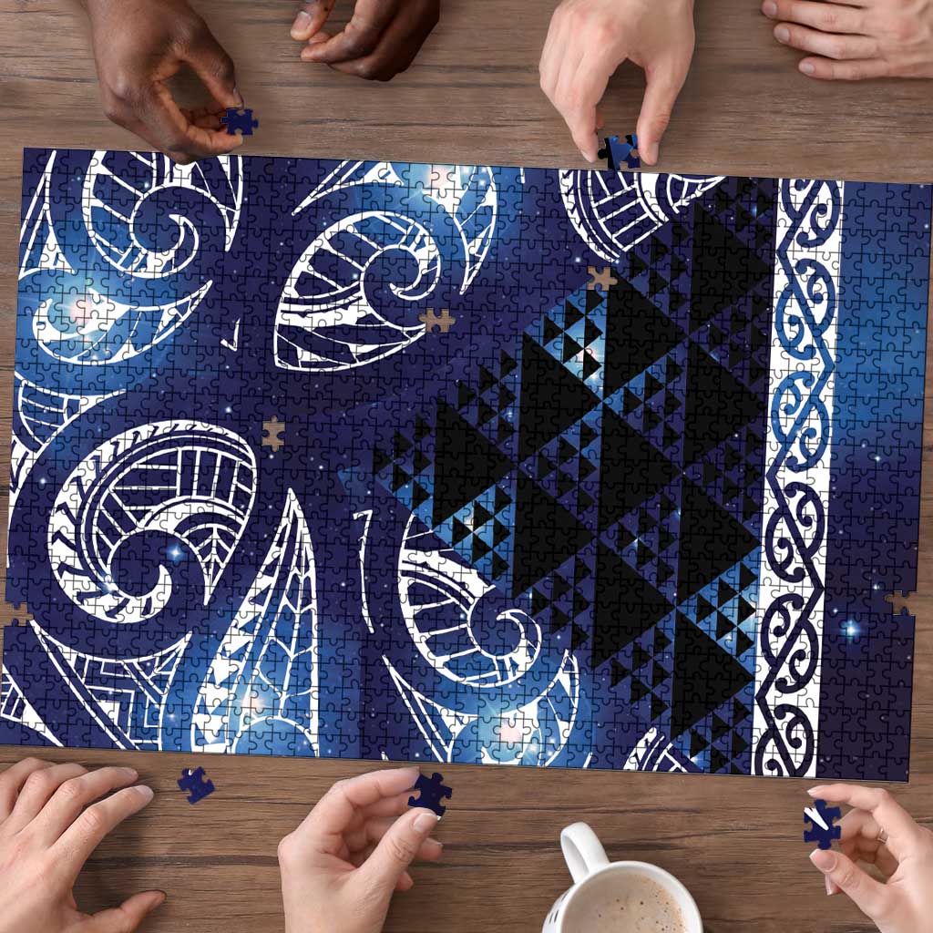 Matariki New Zealand Puzzle NZ Niho Taniwha Maori New Year Blue Galaxy LT14 - Polynesian Pride