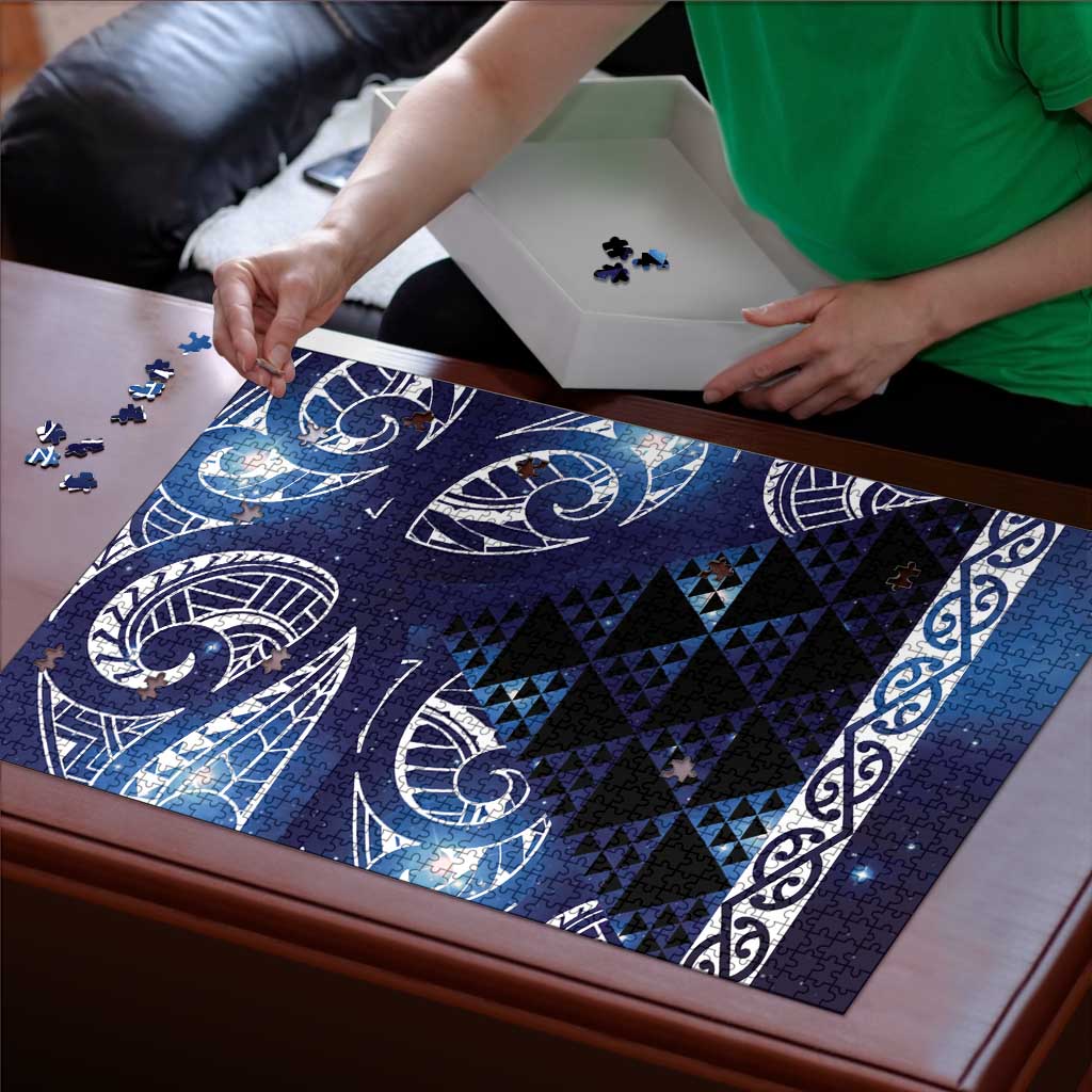 Matariki New Zealand Puzzle NZ Niho Taniwha Maori New Year Blue Galaxy LT14 - Polynesian Pride