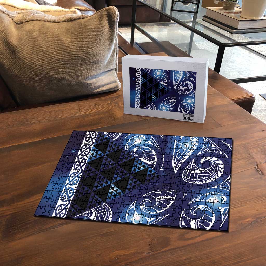 Matariki New Zealand Puzzle NZ Niho Taniwha Maori New Year Blue Galaxy LT14 - Polynesian Pride