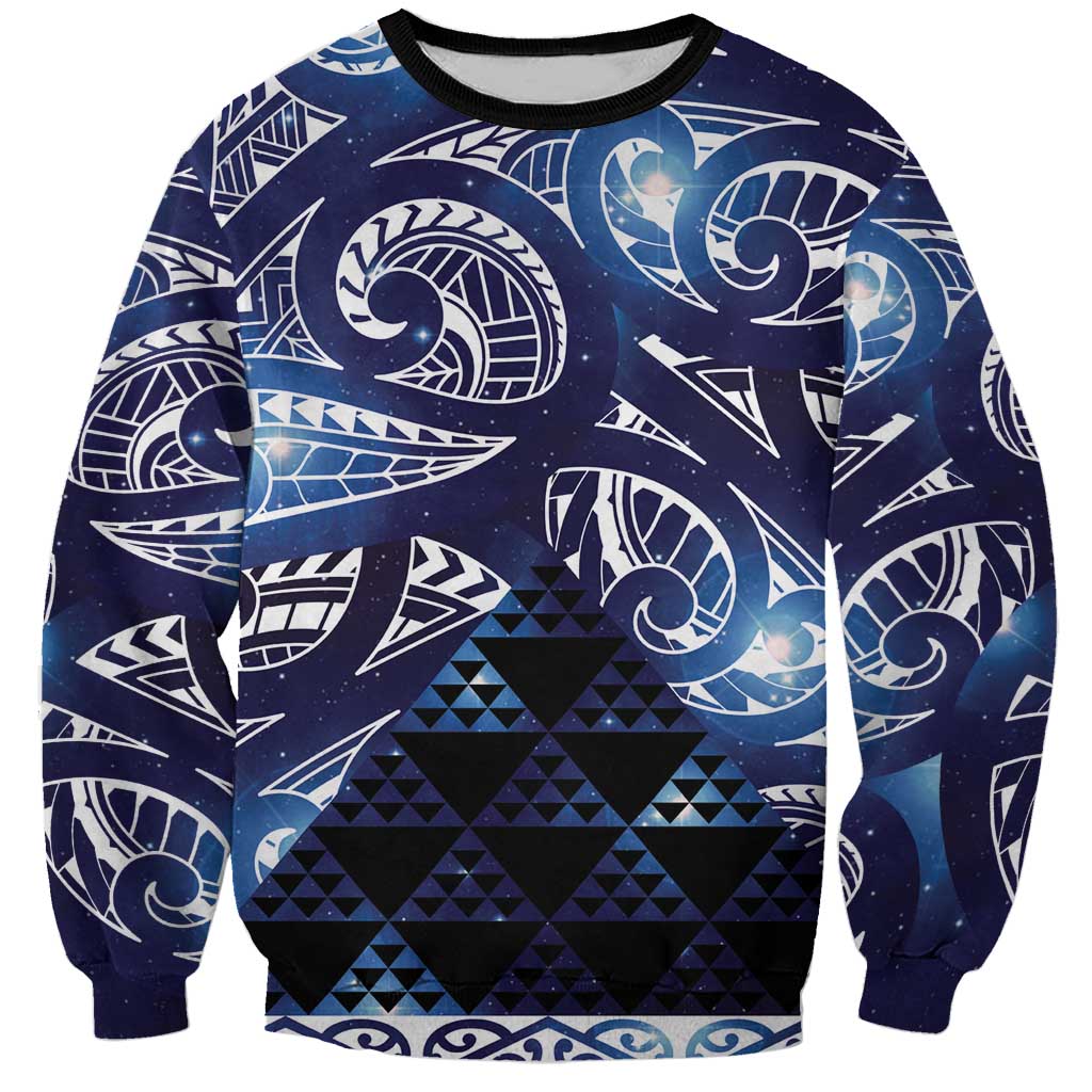 Matariki New Zealand Sweatshirt NZ Niho Taniwha Maori New Year Blue Galaxy LT14 Unisex Blue - Polynesian Pride