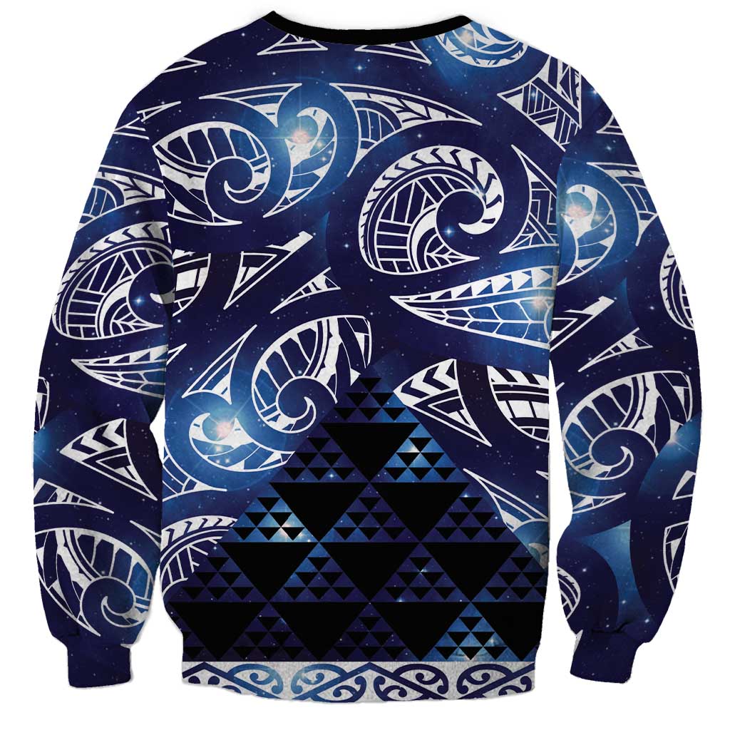 Matariki New Zealand Sweatshirt NZ Niho Taniwha Maori New Year Blue Galaxy LT14 - Polynesian Pride